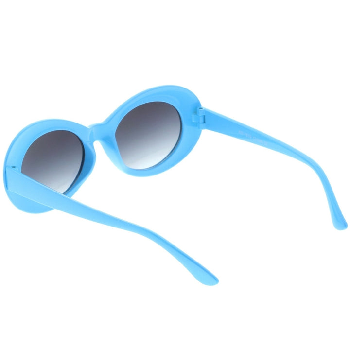 Retro Colorful Oval Sunglasses Gradient Lens 50mm Tapered Arms UV Protection Image 4