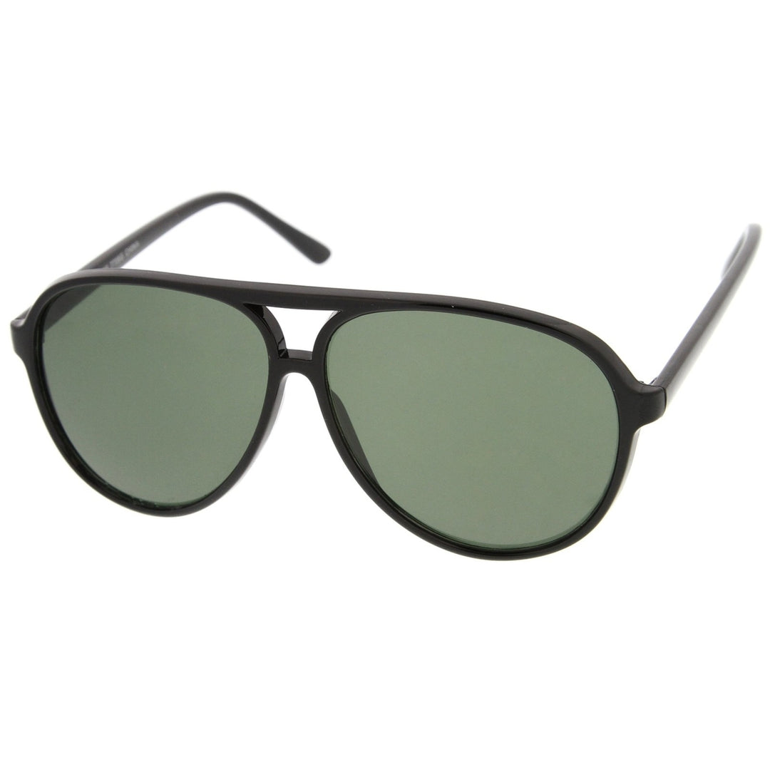 Retro Aviator Sunglasses 59mm Teardrop Neutral Lens Flat Top Fashion Shades Image 2