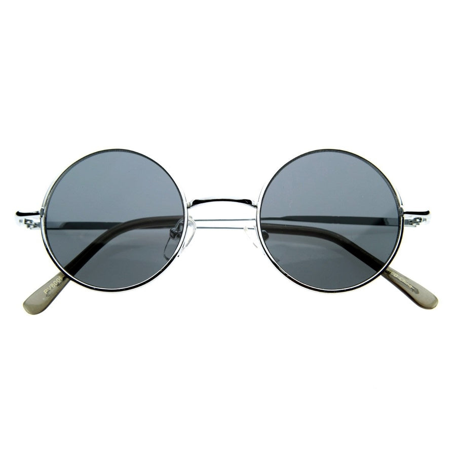 Small Retro-Vintage Style Lennon Inspired Round Metal Circle Sunglasses Image 1