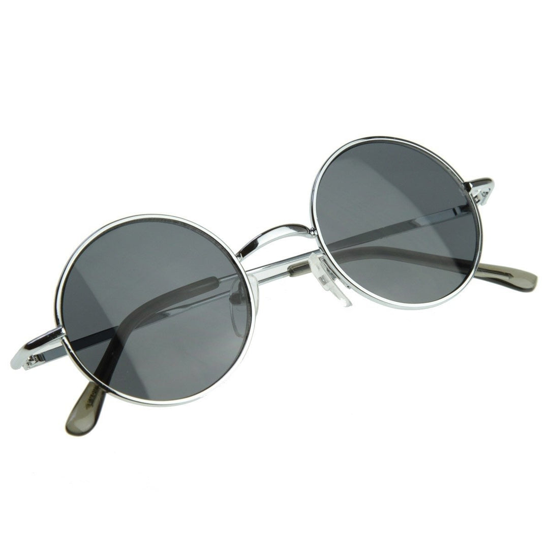 Small Round Metal Sunglasses Lennon Inspired Retro Vintage UV Protection 41mm Image 4