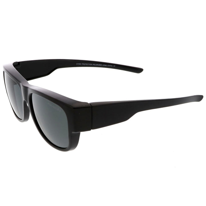 Square Polarized Lens Thick Horn Rimmed Sunglasses With Wide Arms 57mm Image 3
