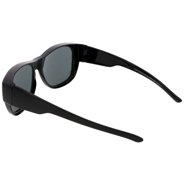 Square Polarized Lens Thick Horn Rimmed Sunglasses With Wide Arms 57mm Image 4