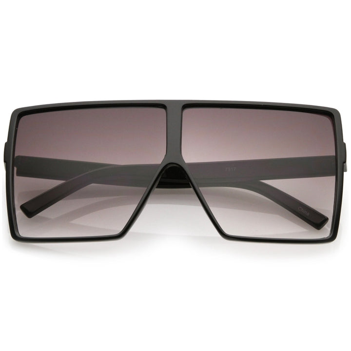 Super Oversize Square Sunglasses Flat Top Neutral Color Flat Lens 69mm Image 1