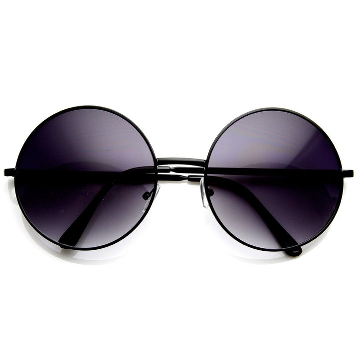 Oversized Metal Circle Sunglasses UV Protection 60mm Lens Width Large Frame Image 4