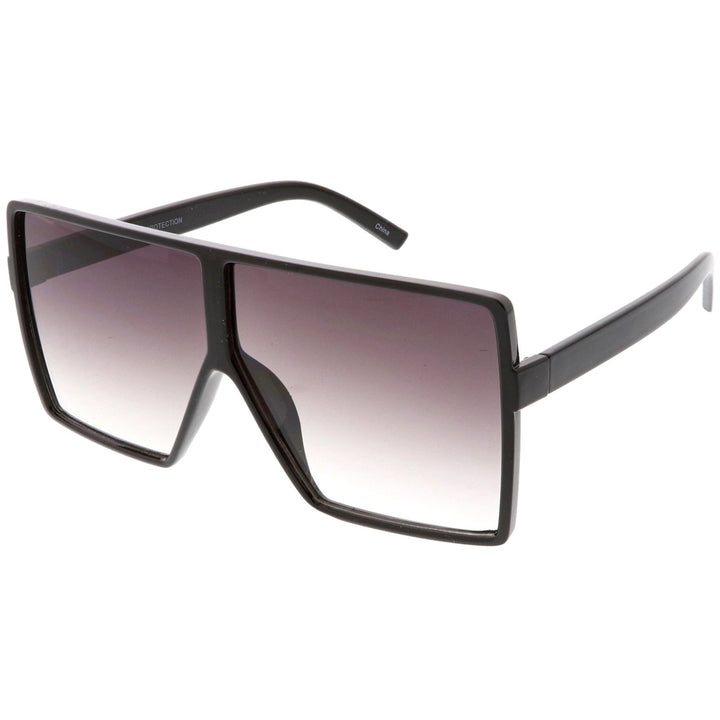 Super Oversize Square Sunglasses Flat Top Neutral Color Flat Lens 69mm Image 2