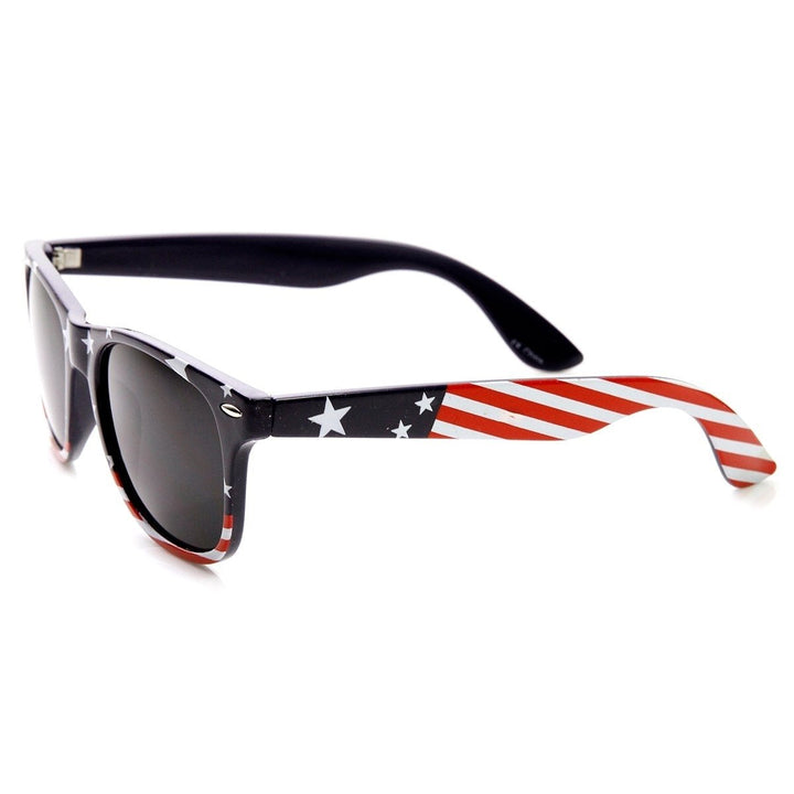 American Flag Horn Rimmed Sunglasses USA Stars and Stripes UV Protection 55mm Image 3