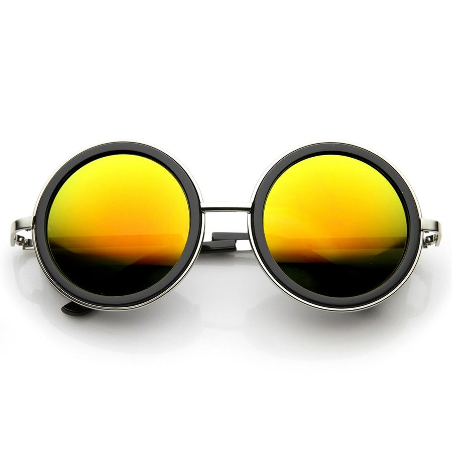 Unisex Premium Round Flash Mirror Studio Cover Sunglasses Image 1
