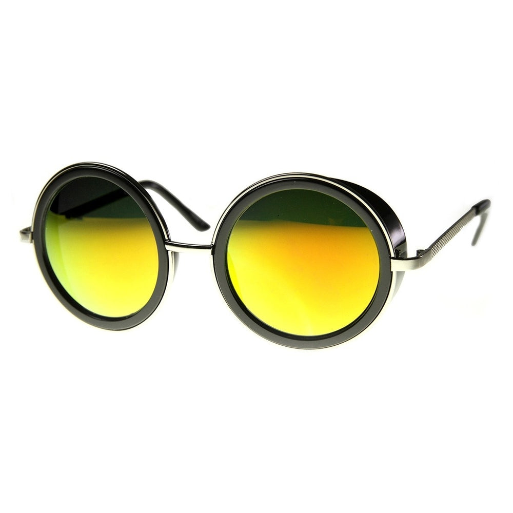 Unisex Premium Round Flash Mirror Studio Cover Sunglasses Image 2