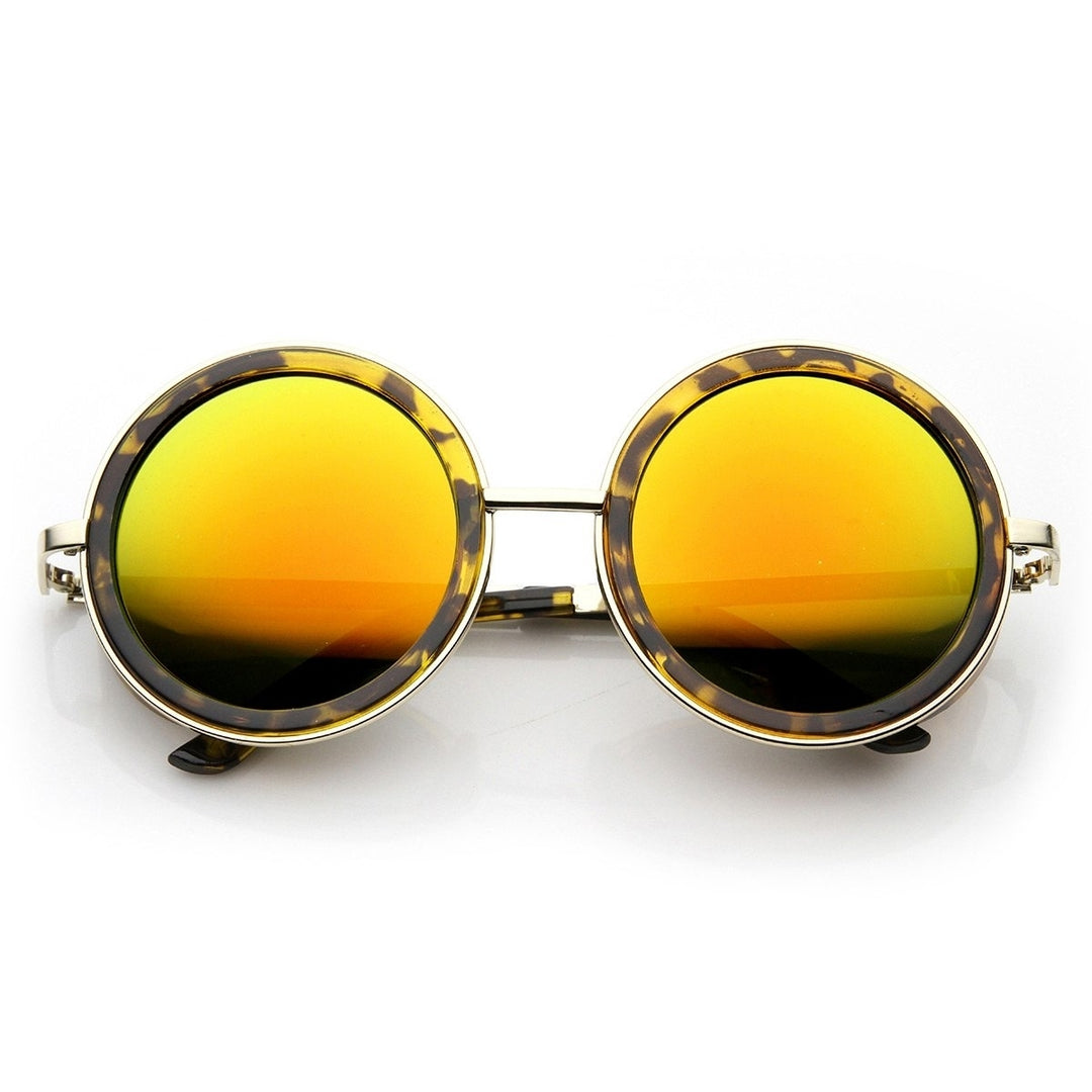 Unisex Premium Round Flash Mirror Studio Cover Sunglasses Image 4