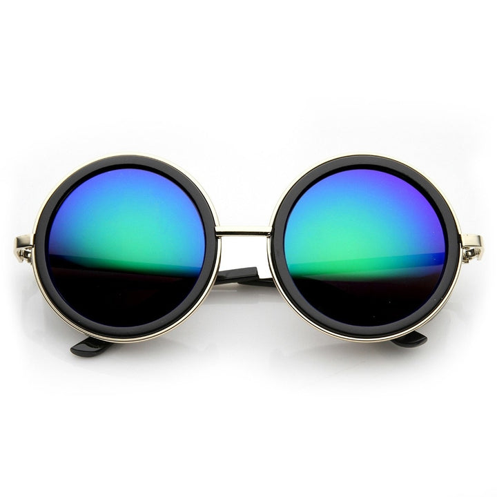Unisex Premium Round Flash Mirror Studio Cover Sunglasses Image 6