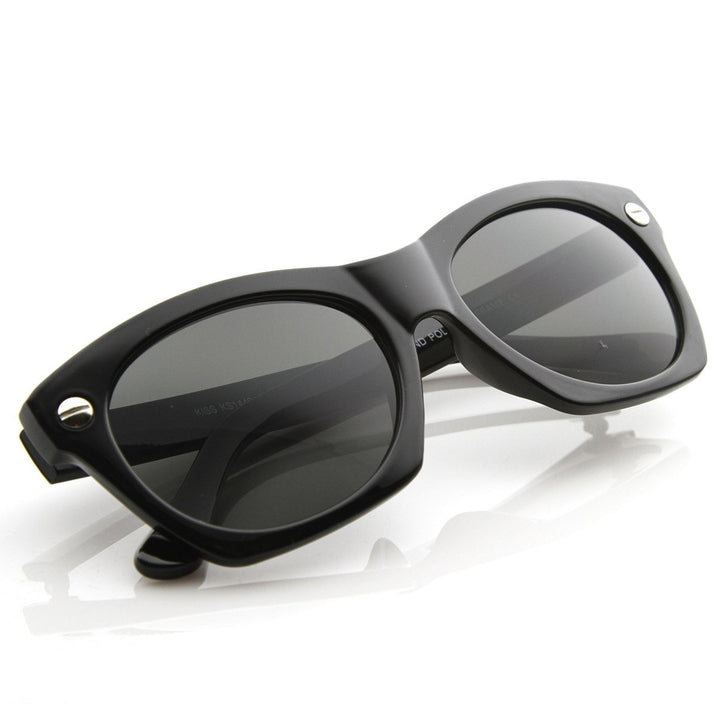 Womens Fashion Cateye Thick Bold Frame Horned Rim Sunglasses Image 4