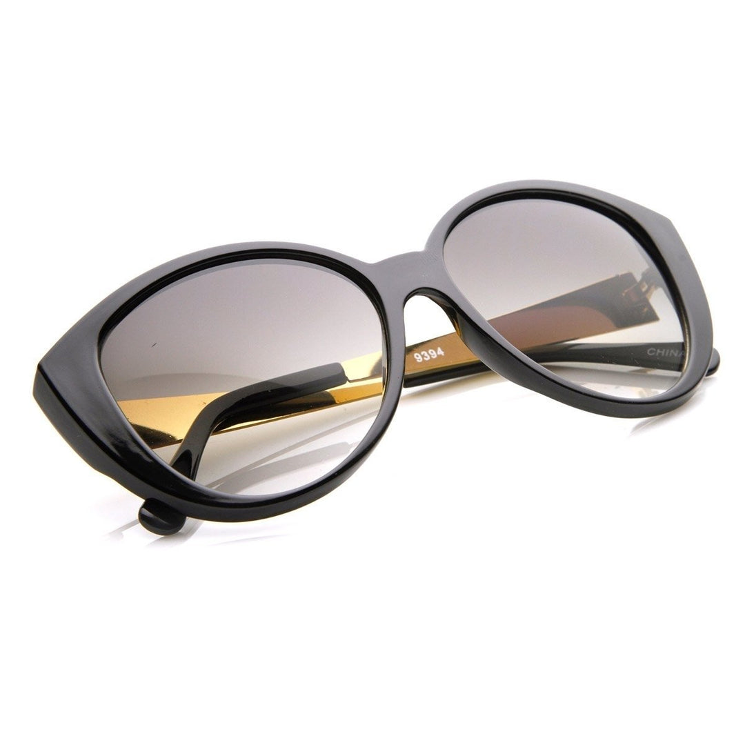 Womens Oversized Prism Round Sunglasses Acetate Frame Polycarbonate Lenses Image 3