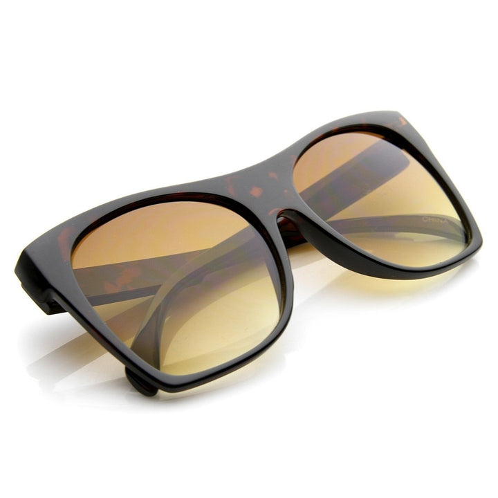 Womens Oversized High Temple Square Frame Cat Eye Sunglasses Image 4