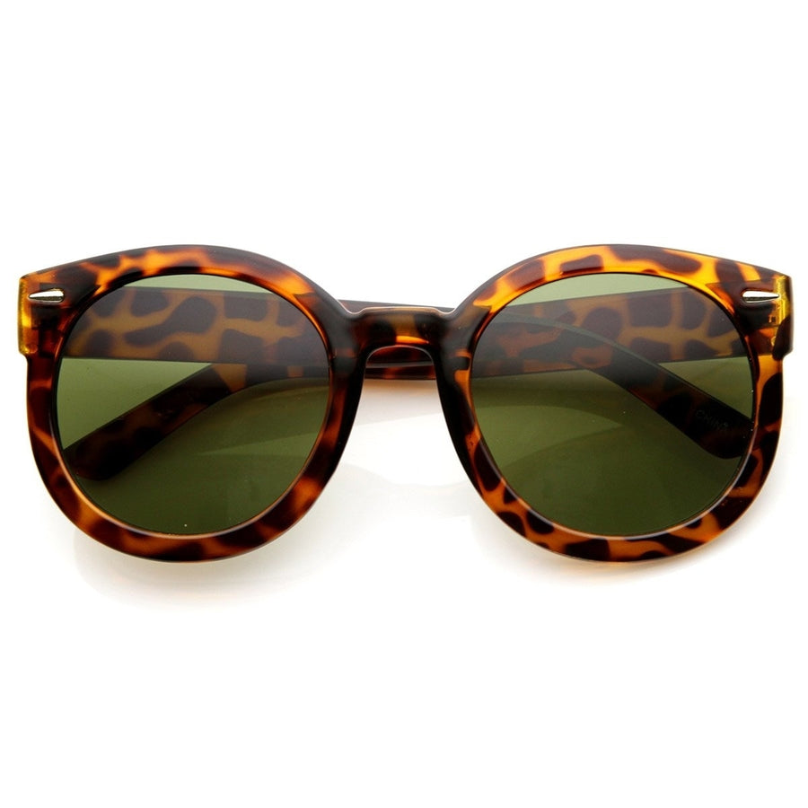 Womens Plastic Sunglasses Oversized Retro Style with Metal Rivets Image 1