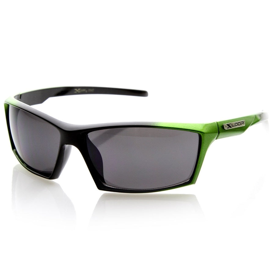X-Loop Brand Eyewear Two-Tone Modified Square Frame XLoop Sports Sunglasses Image 1