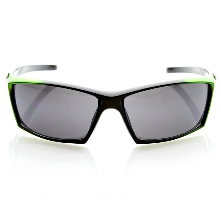 X-Loop Brand Eyewear Two-Tone Modified Square Frame XLoop Sports Sunglasses Image 2