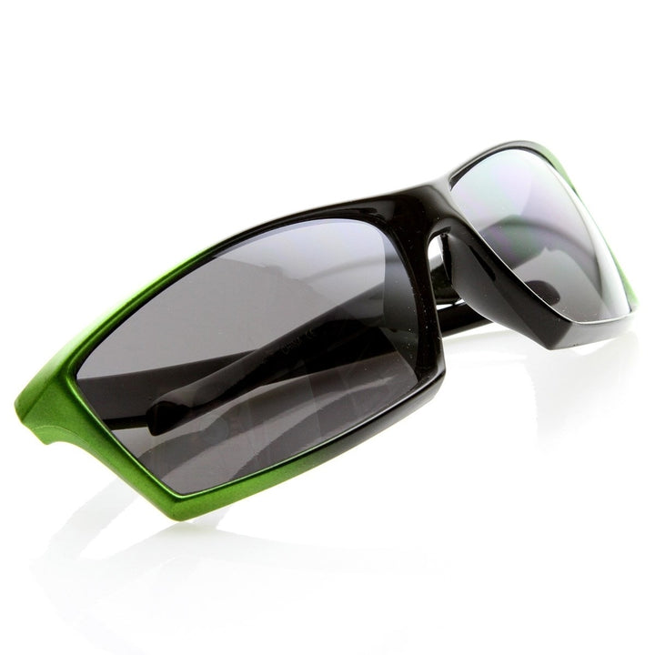 X-Loop Brand Eyewear Two-Tone Modified Square Frame XLoop Sports Sunglasses Image 4