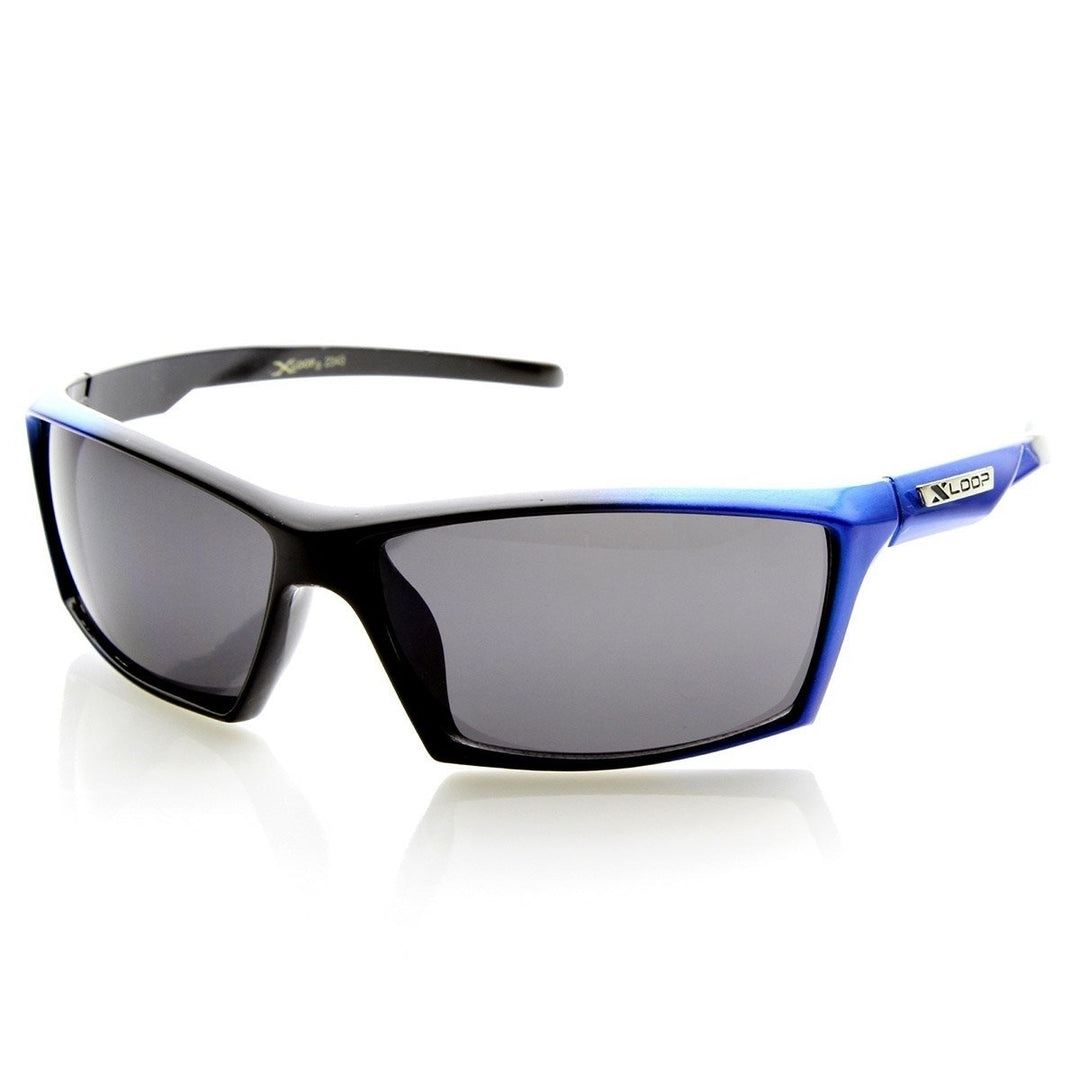 X-Loop Brand Eyewear Two-Tone Modified Square Frame XLoop Sports Sunglasses Image 4