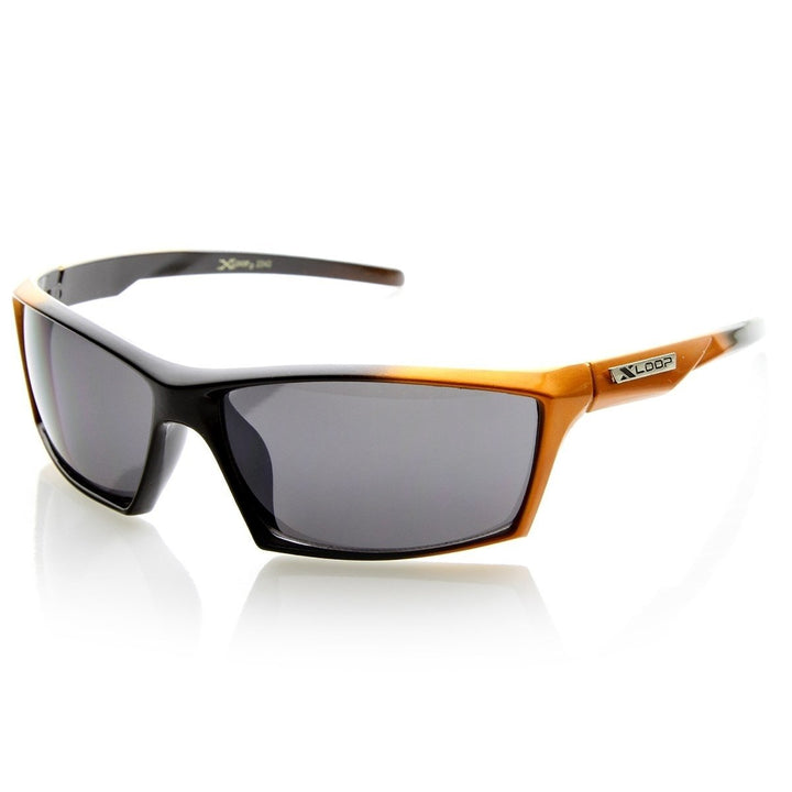 X-Loop Brand Eyewear Two-Tone Modified Square Frame XLoop Sports Sunglasses Image 6