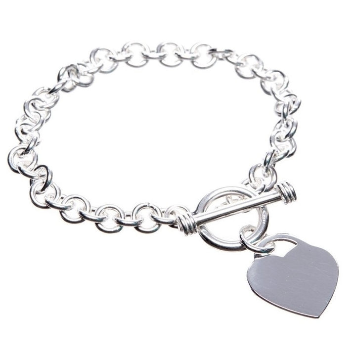 Designer Inspired Heart Charm Toggle Bracelet Image 1