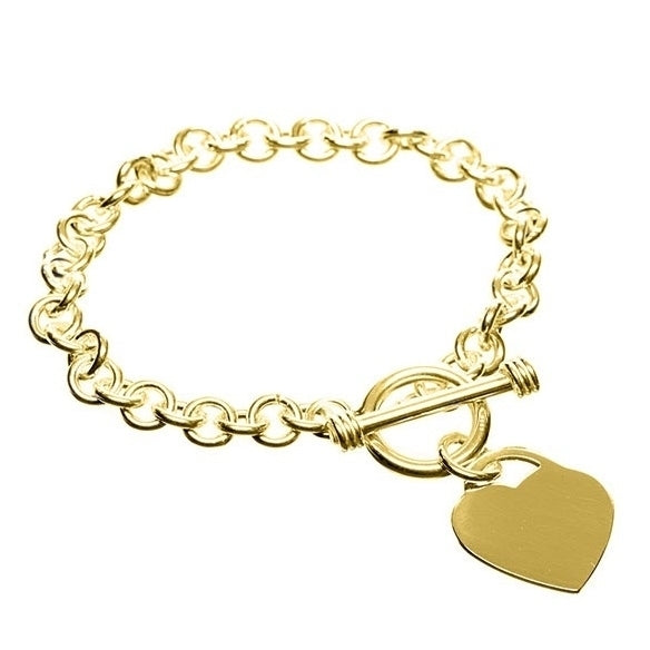 Designer Inspired Heart Charm Toggle Bracelet Image 2