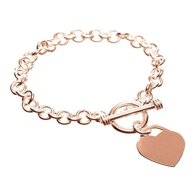 Designer Inspired Heart Charm Toggle Bracelet Image 3