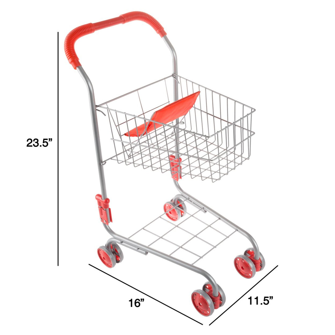 Hey! Play Pretend Grocery Cart Toddler Shopping Cart Pivoting Wheels 23.5" High Image 3