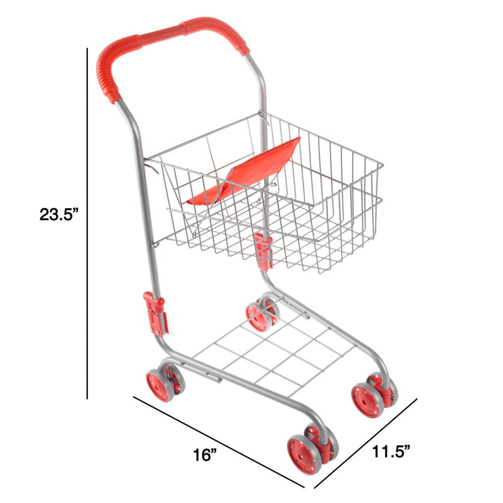 Hey! Play Pretend Grocery Cart Toddler Shopping Cart Pivoting Wheels 23.5" High Image 3