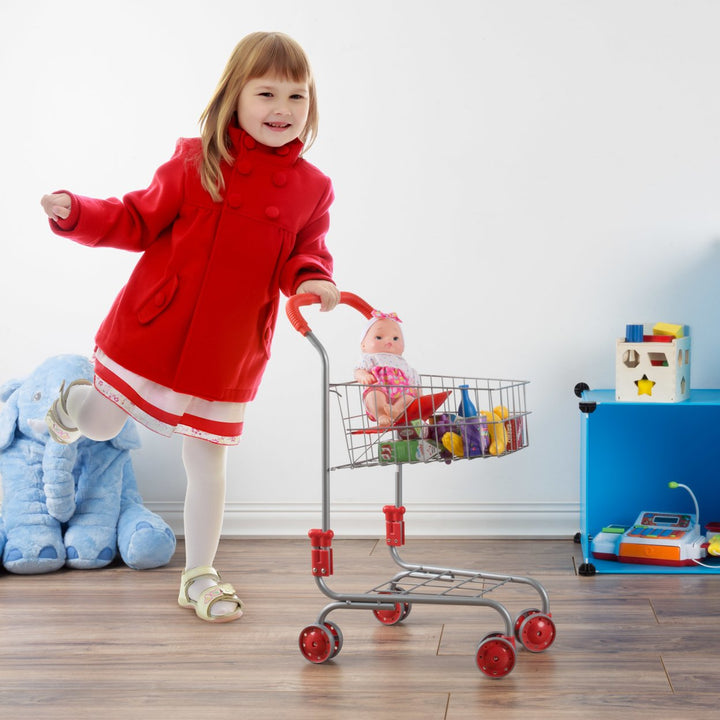 Hey! Play Pretend Grocery Cart Toddler Shopping Cart Pivoting Wheels 23.5" High Image 7