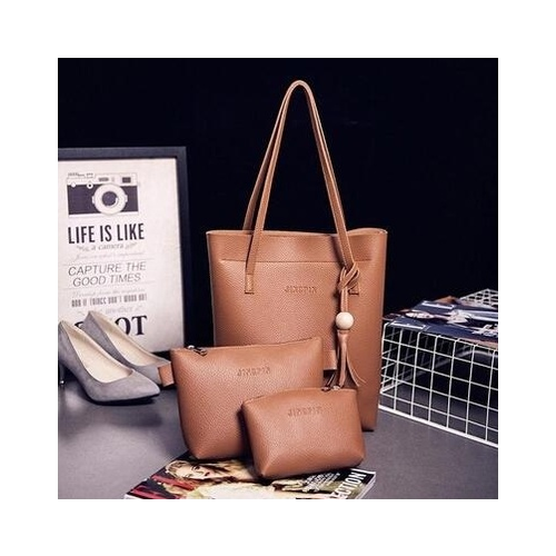 Ladies Leather Handbag Features A Tassel Shoulder BagA Tote And A Purse Image 6