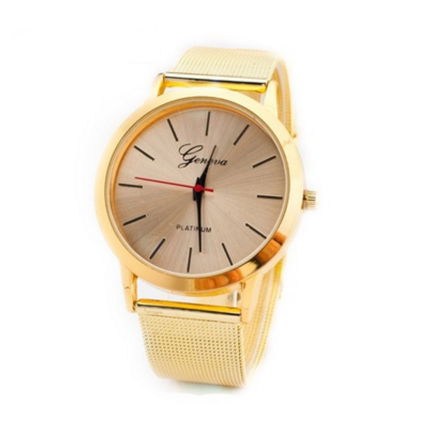 Womens Classic Gold Quartz Stainless Steel Wrist Watch Image 3