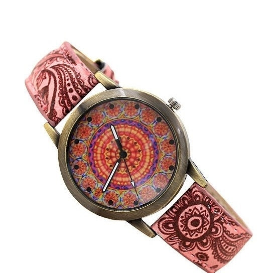 Pretty Patterns Watch With Henna Style Belt And Mandala Dial Image 4