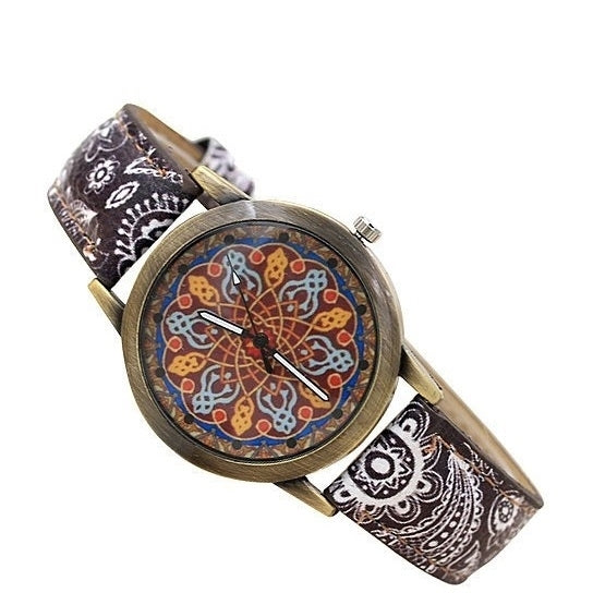 Pretty Patterns Watch With Henna Style Belt And Mandala Dial Image 3