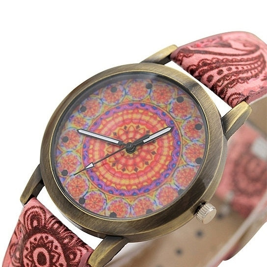 Pretty Patterns Watch With Henna Style Belt And Mandala Dial Image 11