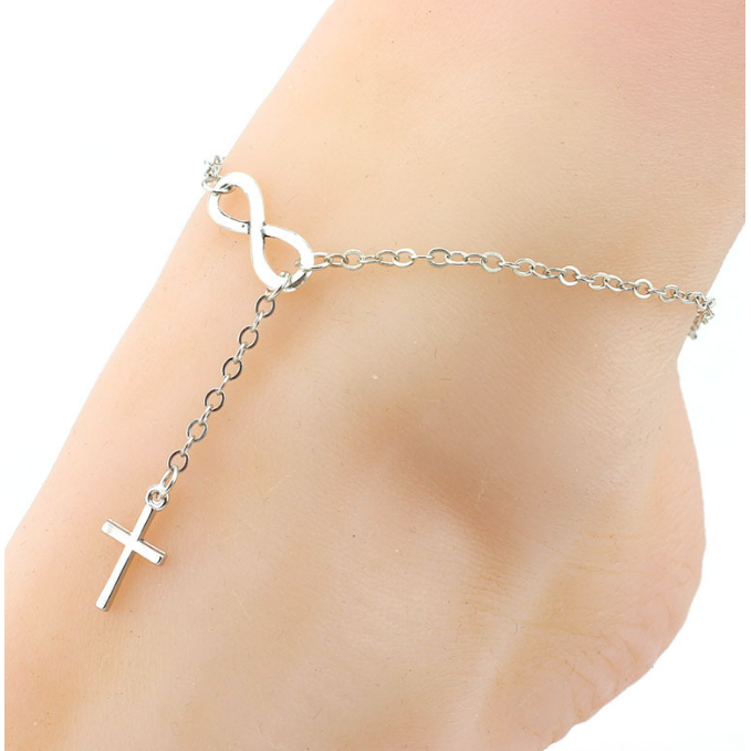 Fashion Cross Cute Bow Anklet Image 1