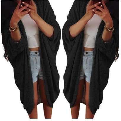 Draped Open Front Cardigan (S-3X) Image 2