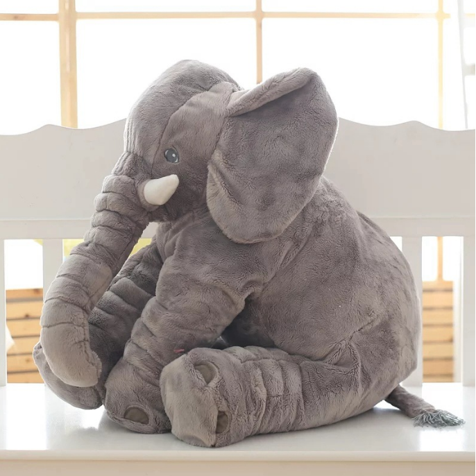 40CM 5 Colors Long Nose Plush Elephant Toy Lumbar Elephant Pillow Image 3