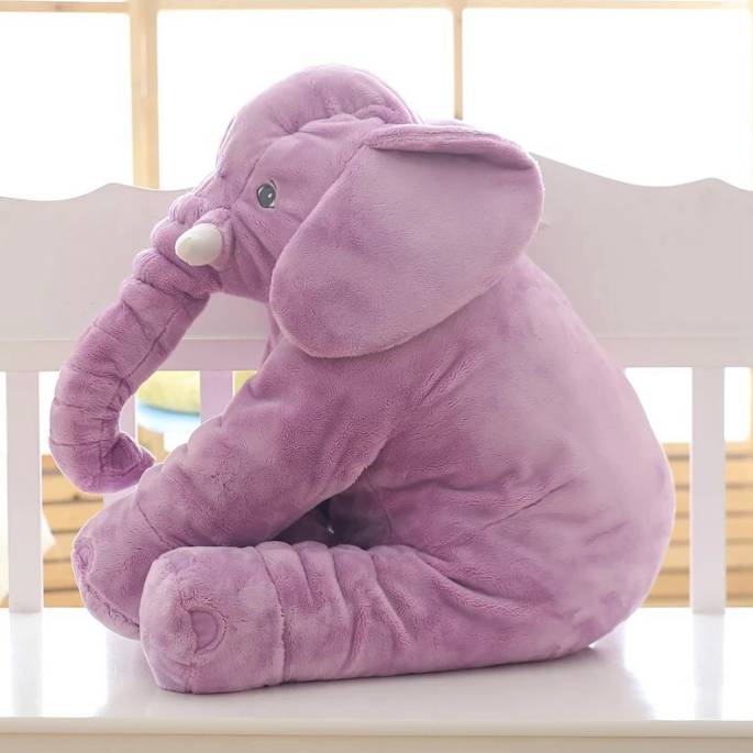 40CM 5 Colors Long Nose Plush Elephant Toy Lumbar Elephant Pillow Image 4