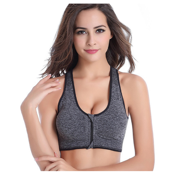 Women Bra Front Zipper Breathable Bra Top Fitness Seamless Push Up Underwear Image 4