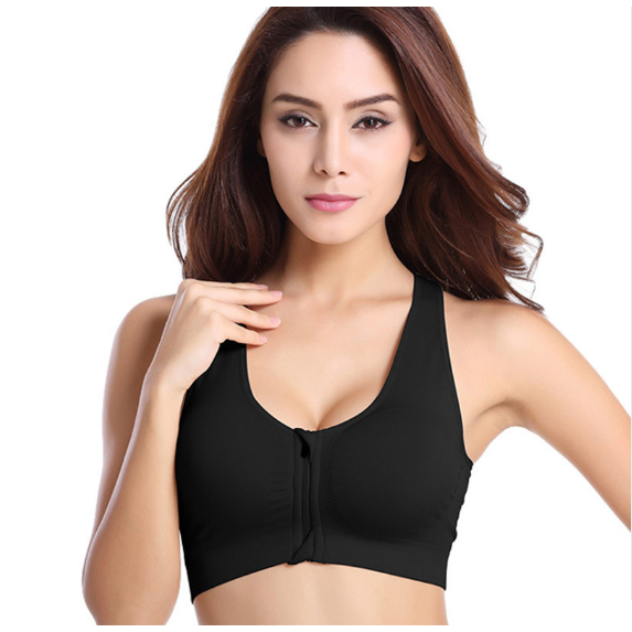 Women Bra Front Zipper Breathable Bra Top Fitness Seamless Push Up Underwear Image 3