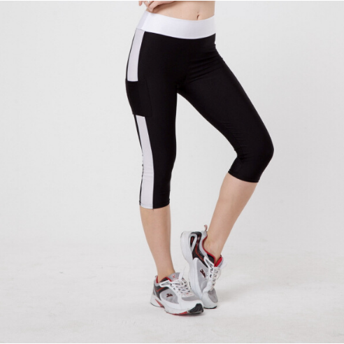 Women Elastic Yoga Tights Running Cropped Workout Leggings Fitness Pants Image 2
