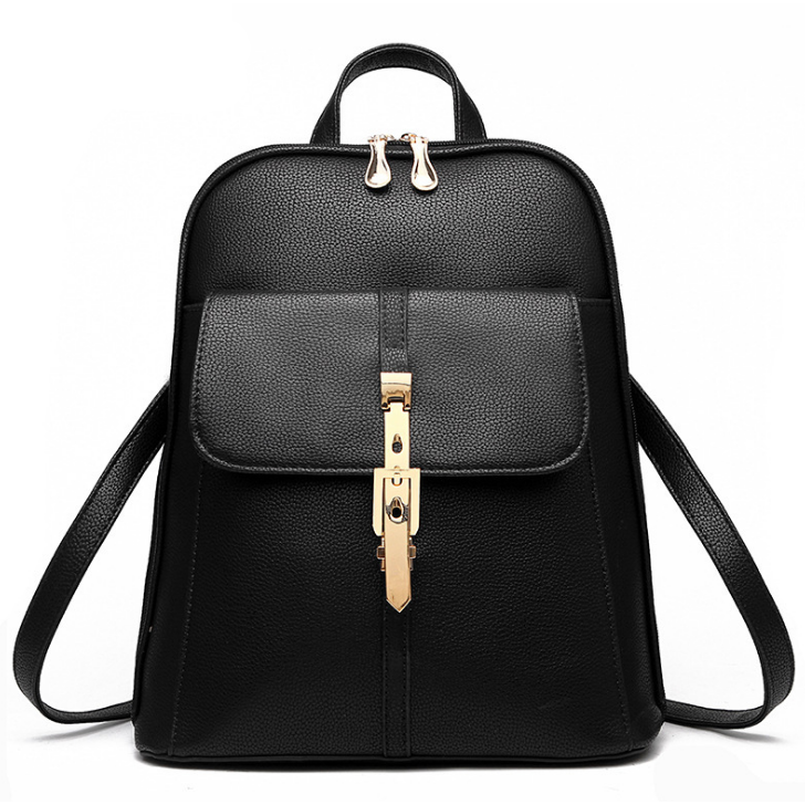 Casual Backpack for Women or Girls PU Leather Bags Fashion Handbags Schoolbags Image 1