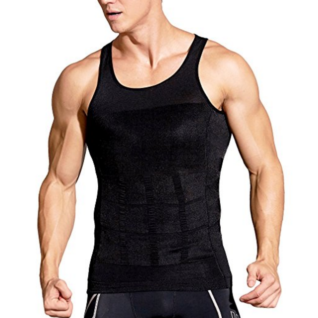 Mens Elastic Sculpting Vest Thermal Compression Base Layer Slim Compression Muscle Image 3