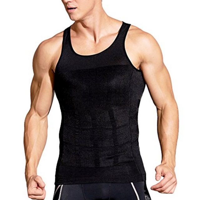 Mens Elastic Sculpting Vest Thermal Compression Base Layer Slim Compression Muscle Image 1