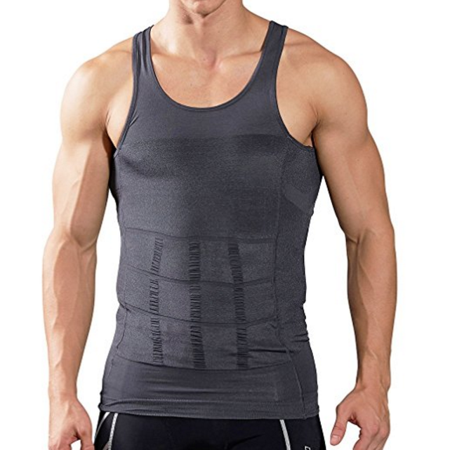 Mens Elastic Sculpting Vest Thermal Compression Base Layer Slim Compression Muscle Image 1