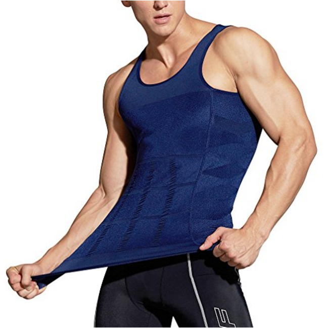 Mens Elastic Sculpting Vest Thermal Compression Base Layer Slim Compression Muscle Image 2