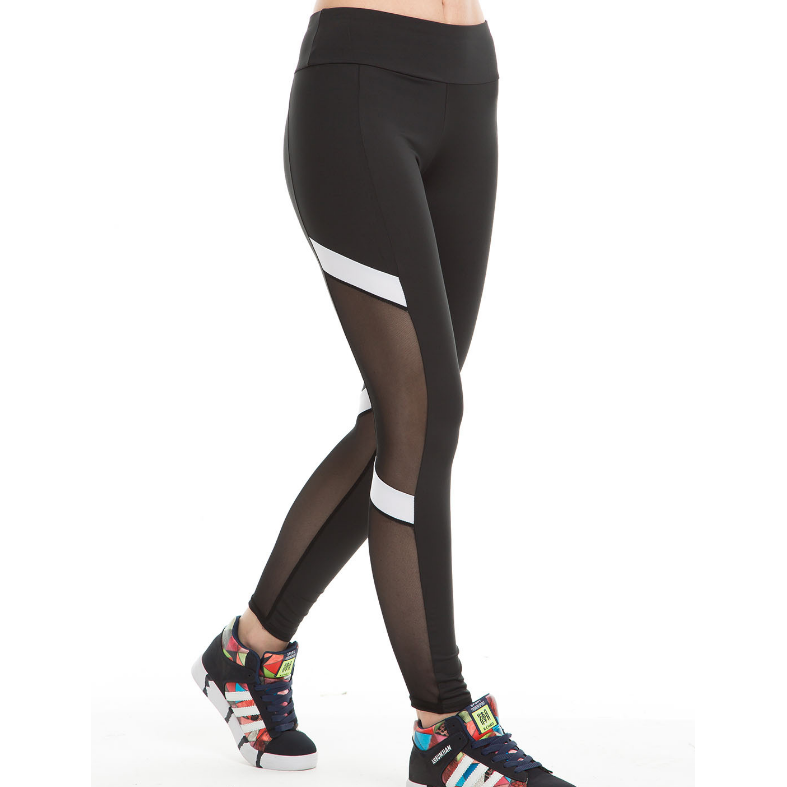 Women Fitness Sport Leggings Sexy Mesh Patchwork High Waist Slim Yoga Pants Image 3