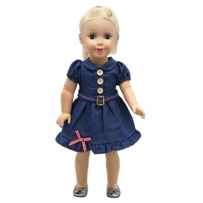 Girl Doll Clothes Fit for 18 Inches Cowboy Denim Skirt Birthday Present Image 1