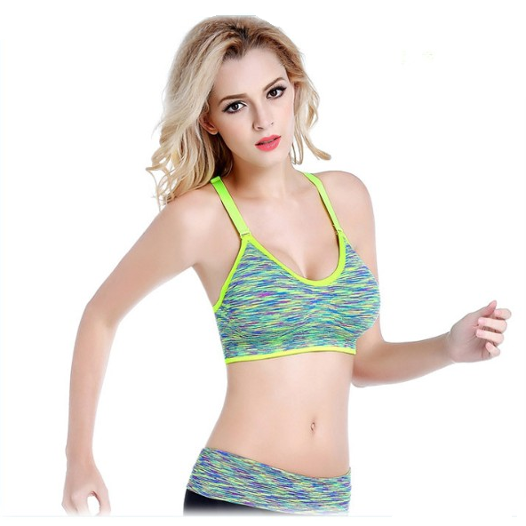 Fitness Bras For Women Colorful Adjustable Straps Padded Top Image 3