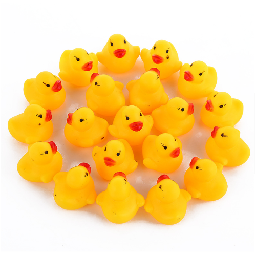 10 Pcs/lot Kawaii Baby Floating Squeaky Rubber Ducks Kids Bath Toys Image 1